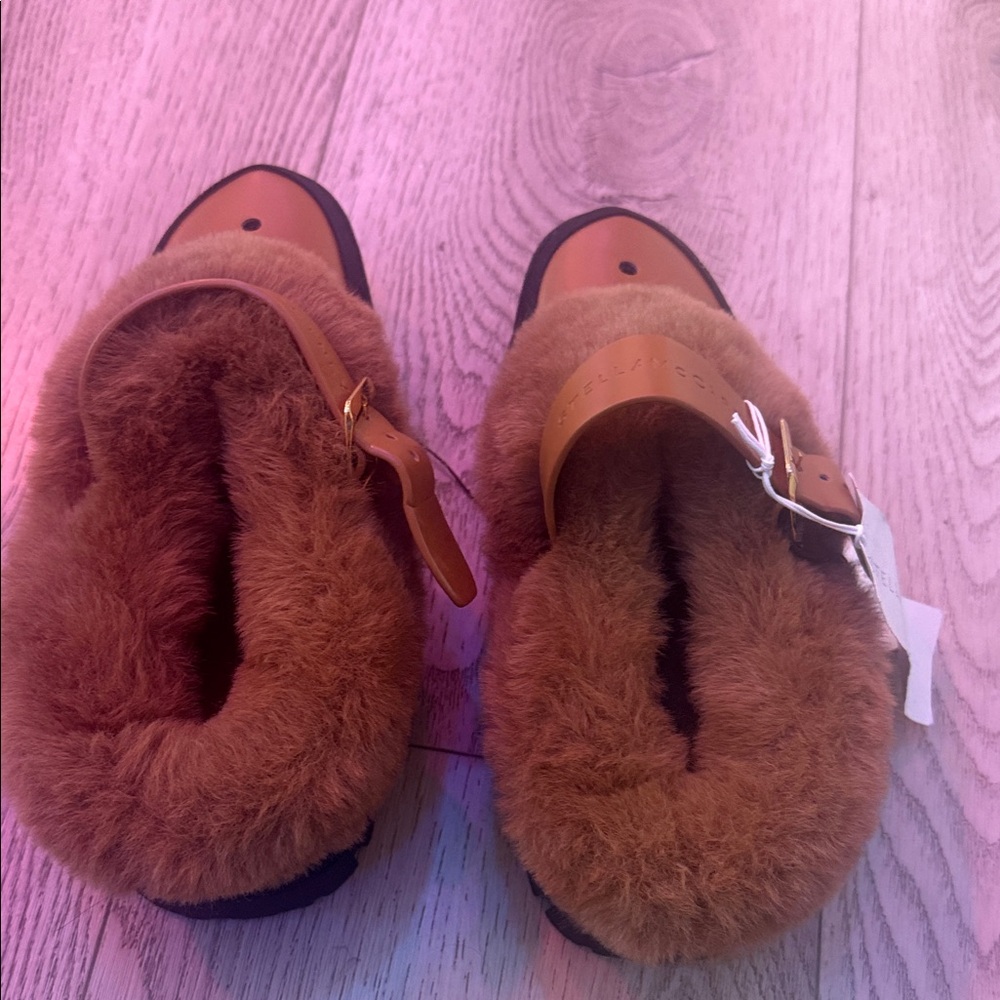 Stella McCartney Tan Furry Mules Clogs - Picture 3 of 5